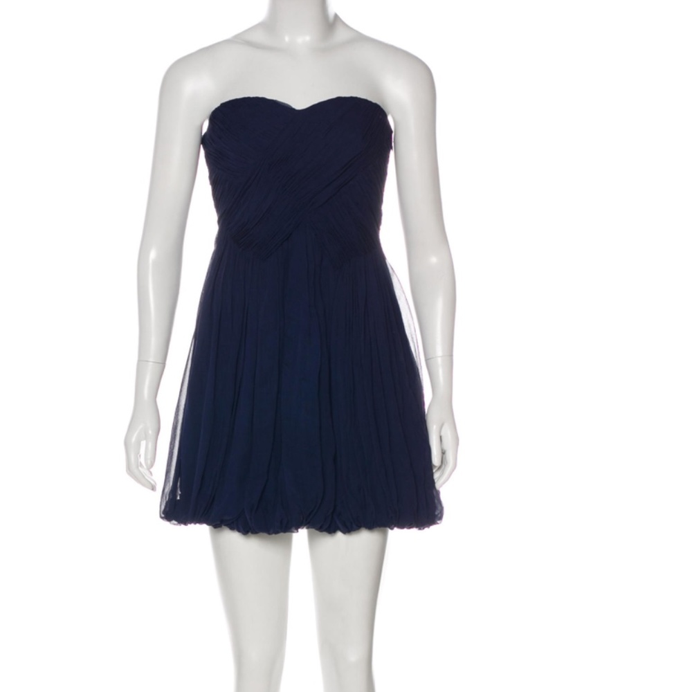 Tibi Silk Strapless Dress (Blue) Perfect condition